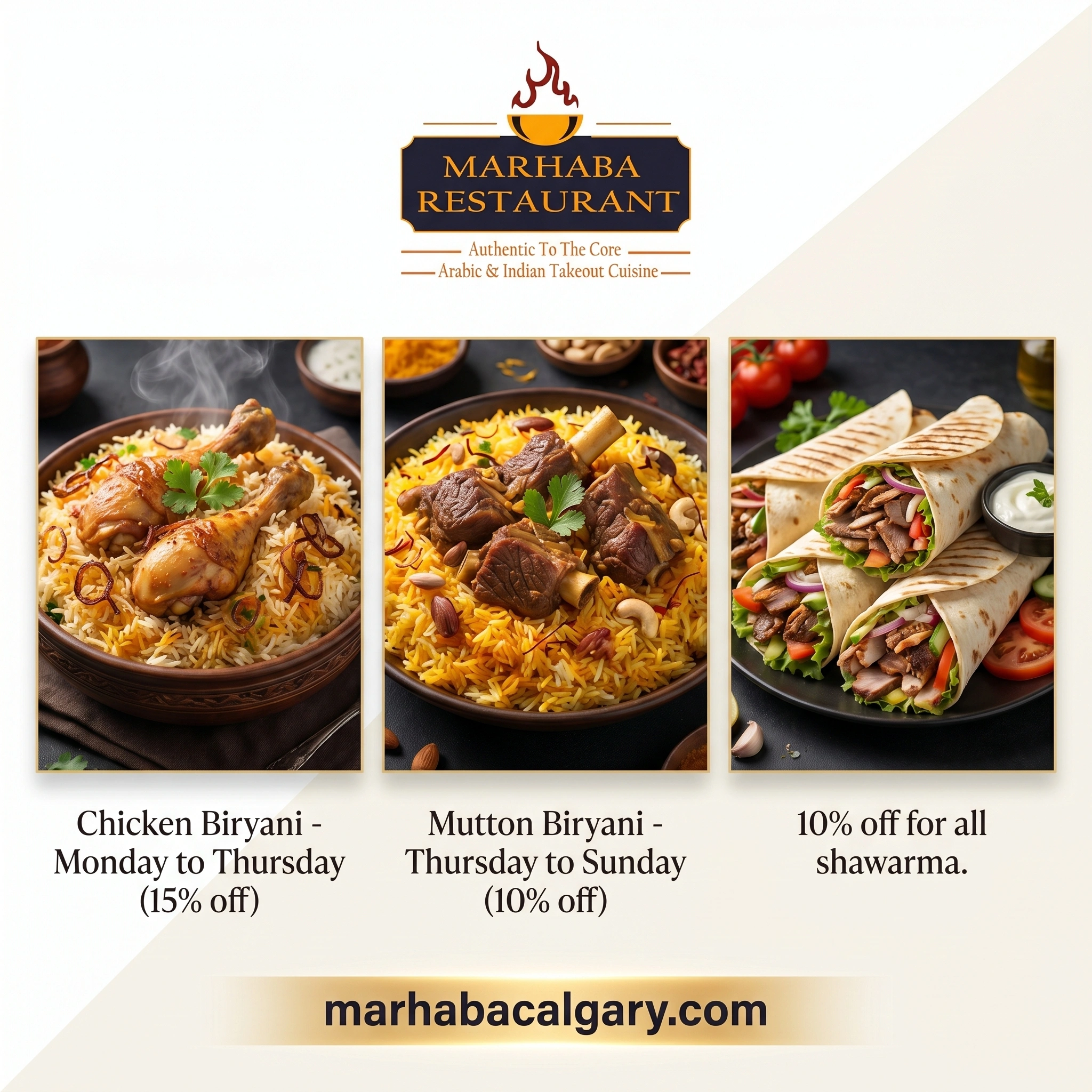 Marhaba Restaurant Calgary Special Offer - Arabic and Indian Halal Food